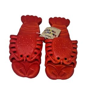 NWT Red Ooohyeah Knock Knock Lobster Slides -Womens 7/8
